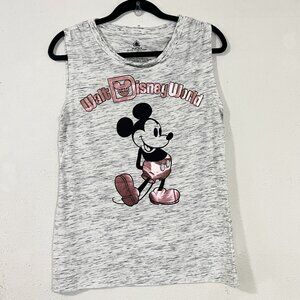 Disney Parks WDW‎ Mickey Mouse Metallic Gray / Rose Gold Tank Top NWT Medium